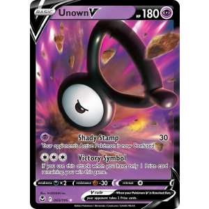 Rare Holo V Unown V 65/195 Pokemon TCG Sword & Shield Silver Tempest