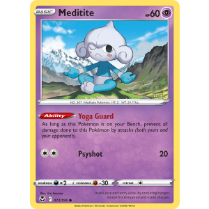 Meditite 72/195 Pokemon TCG Sword & Shield Silver Tempest