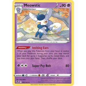 Meowstic 82/195 Pokemon TCG Sword & Shield Silver Tempest