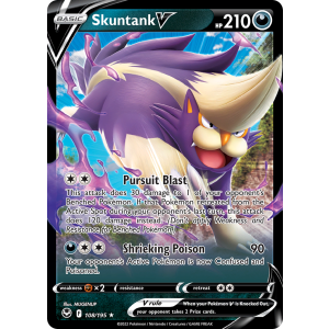 Rare Holo V Skuntank V 108/195 Pokemon TCG Sword & Shield Silver Tempest