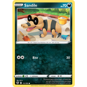 Sandile 111/195 Pokemon TCG Sword & Shield Silver Tempest