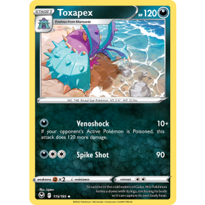 Toxapex 115/195 Pokemon TCG Sword & Shield Silver Tempest