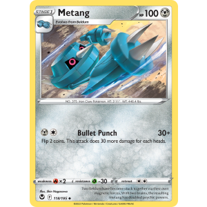 Metang 118/195 Pokemon TCG Sword & Shield Silver Tempest