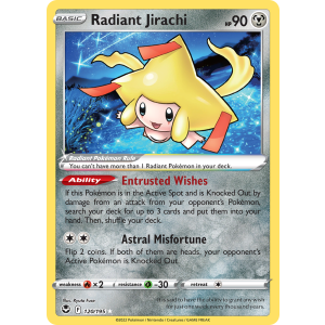 Radiant Rare Radiant Jirachi 120/195 Pokemon TCG Sword & Shield Silver Tempest