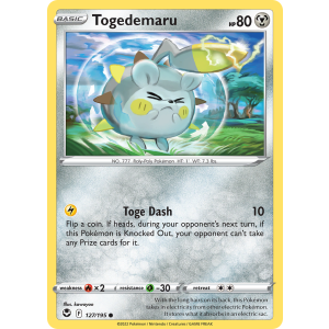 Togedemaru 127/195 Pokemon TCG Sword & Shield Silver Tempest