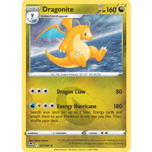 Rare Holo Dragonite 131/195 Pokemon TCG Sword & Shield Silver Tempest