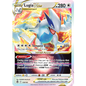 Rare Holo VSTAR Lugia VSTAR 139/195 Pokemon TCG Sword & Shield Silver Tempest