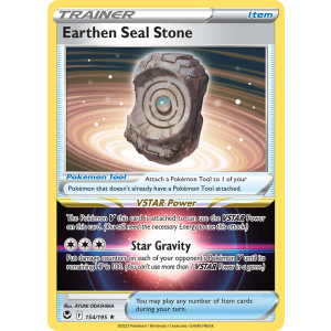 Rare Holo Earthen Seal Stone 154/195 Pokemon TCG Sword & Shield Silver Tempest