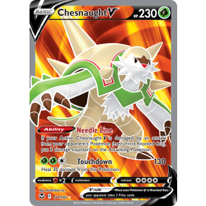 Rare Ultra Chesnaught V 171/195 Pokemon TCG Sword & Shield Silver Tempest