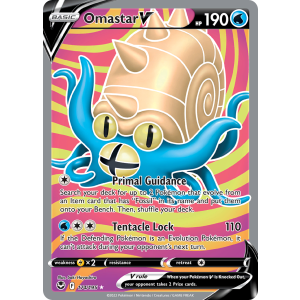 Rare Ultra Omastar V 174/195 Pokemon TCG Sword & Shield Silver Tempest