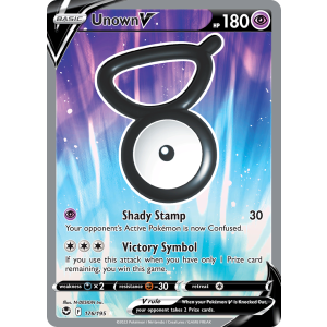 Rare Ultra Unown V 176/195 Pokemon TCG Sword & Shield Silver Tempest