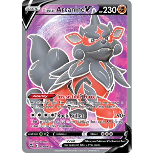 Rare Ultra Hisuian Arcanine V 179/195 Pokemon TCG Sword & Shield Silver Tempest