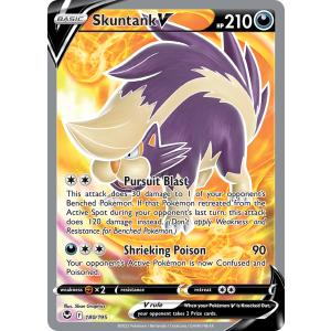 Rare Ultra Skuntank V 180/195 Pokemon TCG Sword & Shield Silver Tempest