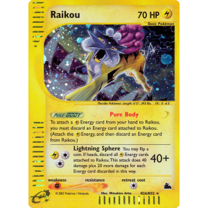 Rare Holo Raikou H26/144 Pokemon TCG E-Card Skyridge