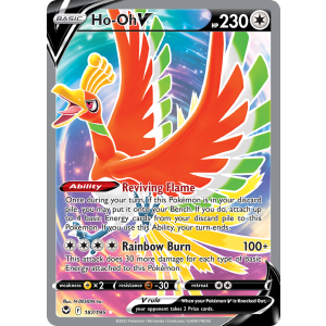 Rare Ultra Ho-Oh V 187/195 Pokemon TCG Sword & Shield Silver Tempest