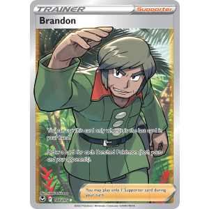 Rare Ultra Brandon 188/195 Pokemon TCG Sword & Shield Silver Tempest