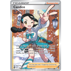 Rare Ultra Candice 189/195 Pokemon TCG Sword & Shield Silver Tempest