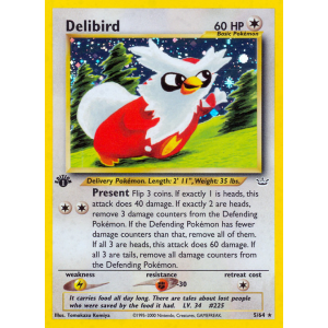 Rare Holo Delibird 5/64 Pokemon TCG Neo Neo Revelation