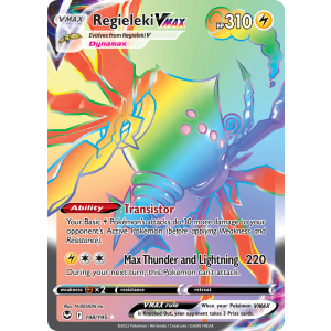 Rare Rainbow Regieleki VMAX 198/195 Pokemon TCG Sword & Shield Silver Tempest