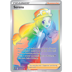 Rare Rainbow Serena 207/195 Pokemon TCG Sword & Shield Silver Tempest