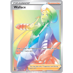 Rare Rainbow Wallace 208/195 Pokemon TCG Sword & Shield Silver Tempest