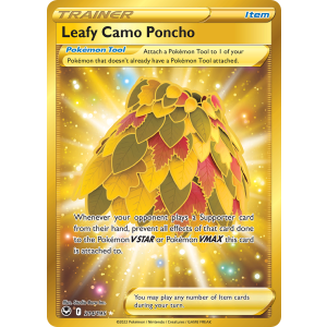 Rare Secret Leafy Camo Poncho 214/195 Pokemon TCG Sword & Shield Silver Tempest