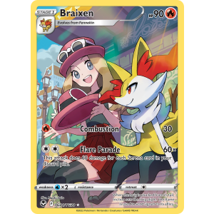 Trainer Gallery Rare Holo Braixen TG01/30 Pokemon TCG Sword & Shield Silver Tempest Trainer Gallery