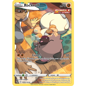 Trainer Gallery Rare Holo Rockruff TG07/30 Pokemon TCG Sword & Shield Silver Tempest Trainer Gallery