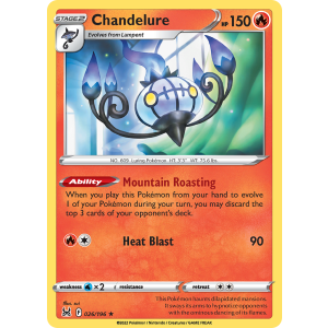 Rare Holo Chandelure 26/196 Pokemon TCG Sword & Shield Lost Origin