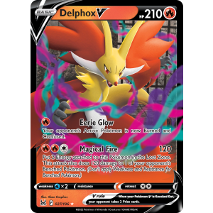 Rare Holo V Delphox V 27/196 Pokemon TCG Sword & Shield Lost Origin