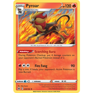 Rare Holo Pyroar 29/196 Pokemon TCG Sword & Shield Lost Origin