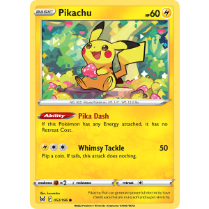 Pikachu 52/196 Pokemon TCG Sword & Shield Lost Origin