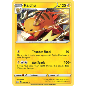 Raichu 53/196 Pokemon TCG Sword & Shield Lost Origin