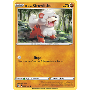 Hisuian Growlithe 83/196 Pokemon TCG Sword & Shield Lost Origin