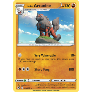 Rare Holo Hisuian Arcanine 84/196 Pokemon TCG Sword & Shield Lost Origin