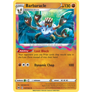 Rare Holo Barbaracle 107/196 Pokemon TCG Sword & Shield Lost Origin