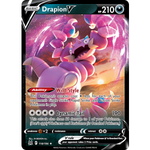 Rare Holo V Drapion V 118/196 Pokemon TCG Sword & Shield Lost Origin