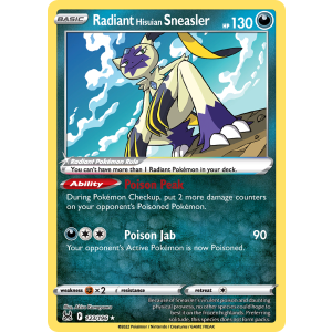 Radiant Rare Radiant Hisuian Sneasler 123/196 Pokemon TCG Sword & Shield Lost Origin