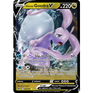 Rare Holo V Hisuian Goodra V 135/196 Pokemon TCG Sword & Shield Lost Origin