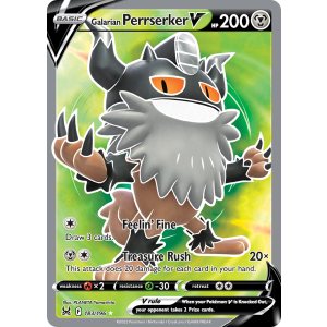 Rare Ultra Galarian Perrserker V 183/196 Pokemon TCG Sword & Shield Lost Origin