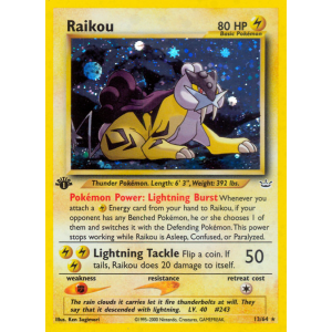 Rare Holo Raikou 13/64 Pokemon TCG Neo Neo Revelation