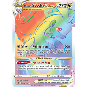 Rare Rainbow Hisuian Goodra VSTAR 202/196 Pokemon TCG Sword & Shield Lost Origin