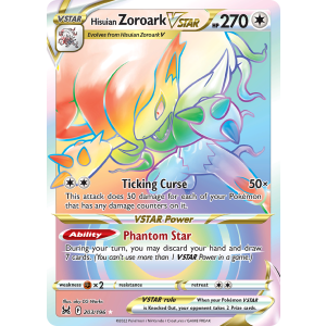 Rare Rainbow Hisuian Zoroark VSTAR 203/196 Pokemon TCG Sword & Shield Lost Origin