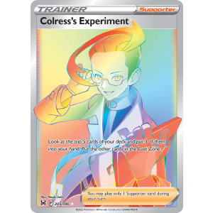 Rare Rainbow Colress's Experiment 205/196 Pokemon TCG Sword & Shield Lost Origin