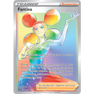 Rare Rainbow Fantina 206/196 Pokemon TCG Sword & Shield Lost Origin