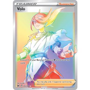 Rare Rainbow Volo 211/196 Pokemon TCG Sword & Shield Lost Origin