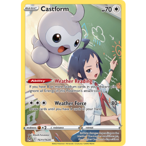 Trainer Gallery Rare Holo Castform TG11/30 Pokemon TCG Sword & Shield Lost Origin Trainer Gallery