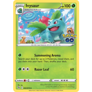 Ivysaur 2/78 Pokemon TCG Sword & Shield Pokémon GO