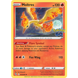 Rare Holo Moltres 12/78 Pokemon TCG Sword & Shield Pokémon GO