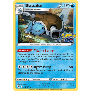 Rare Holo Blastoise 17/78 Pokemon TCG Sword & Shield Pokémon GO